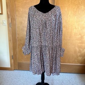H&M Floral Long Sleeve Dress - Black and Pink